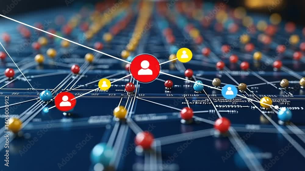 Global Network Connections, Data, Digital Map, Communication, Abstract Background