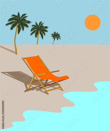Easy chair on the beach