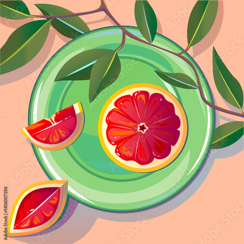 Grapefruit on a plate