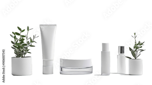 Obraz na płótnie Set of cosmetic products on white background w salonie
