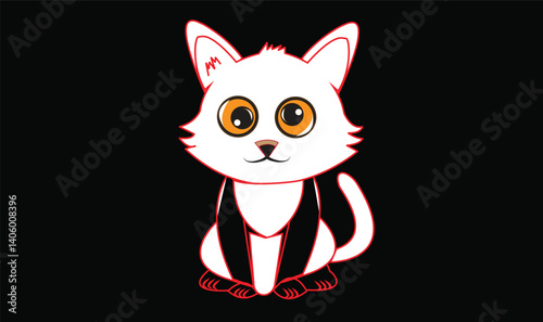 Cat emoji icon vector image.