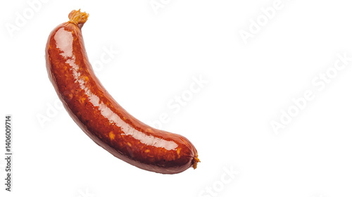 smoked sausage isolated on white background