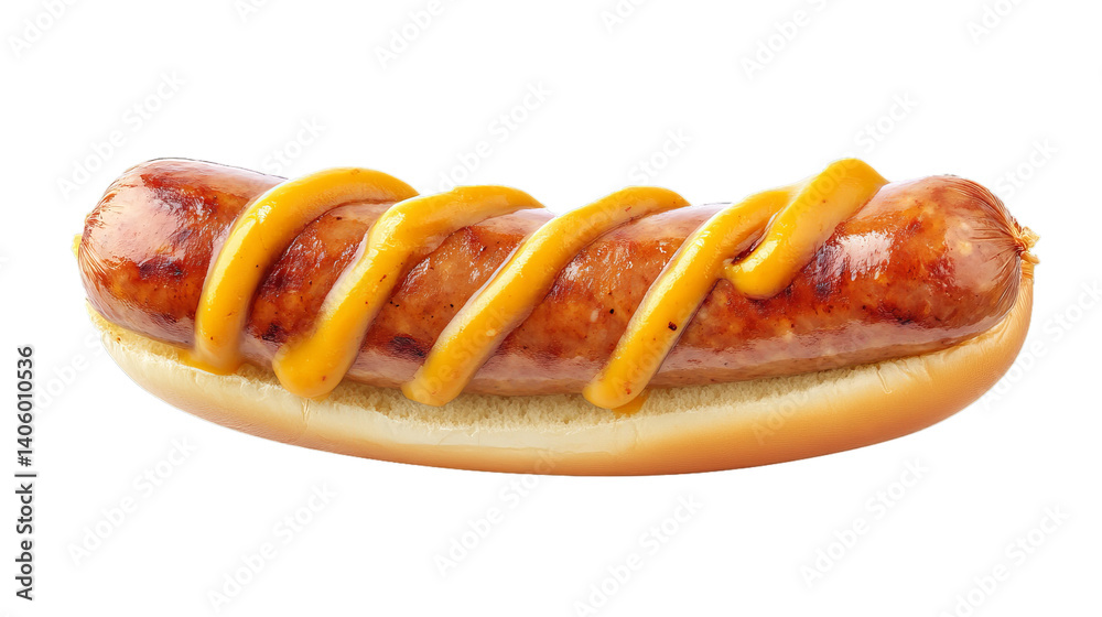 smoked sausage isolated on white background