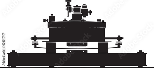Silhouette of an industrial machine showcasing its mechanical components and design.