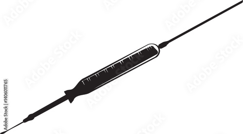 A medical syringe used for injections and vaccinations in healthcare settings.