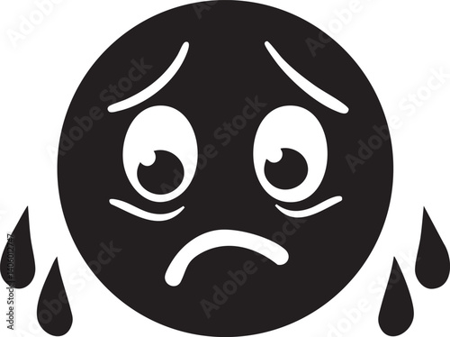 A sad emoticon with tears and a frowning face conveying deep emotions of sorrow and disappointment.