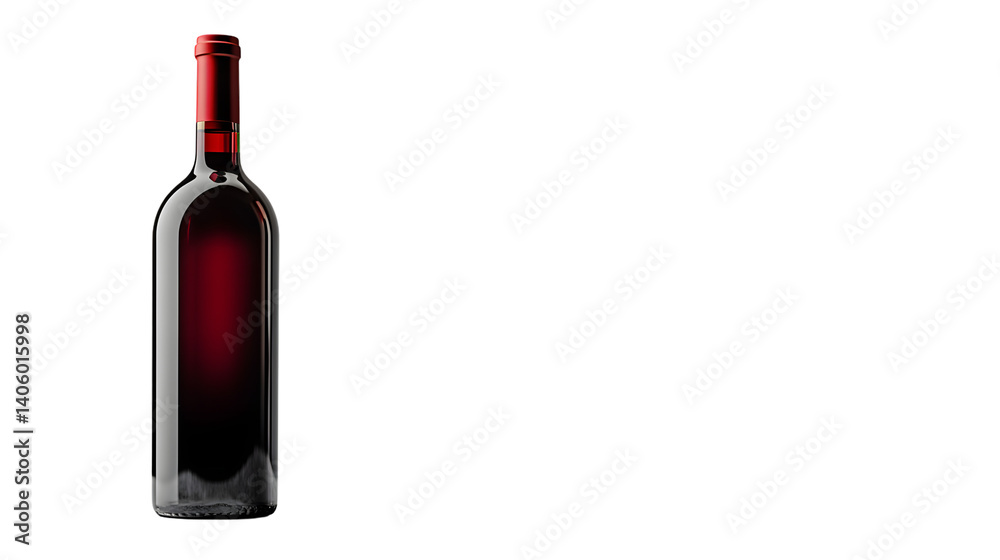Elegant Wine Bottle with Red Cap on Black Background Perfect for Beverage Luxury and Food Ph Elegant Wine Bottle with Red Cap on Black Background Perfect for Beverage Luxury and Food Ph