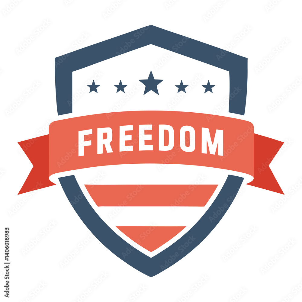 Flat design shield with the usa flag vector illustration on white background Flat design shield with the usa flag vector illustration on white background
