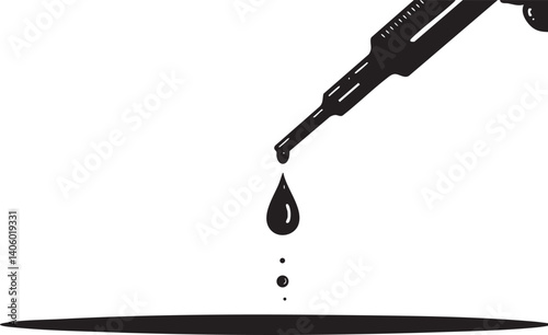 A graphic illustration of a fuel nozzle dispensing a drop of liquid fuel.