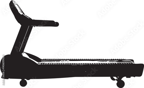 Silhouette of a treadmill representing fitness and exercise equipment for home or gym use