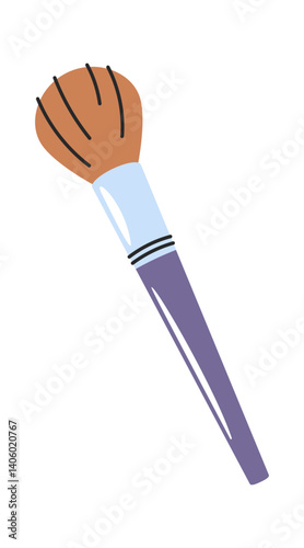 Make-up brush applicator hand drawn