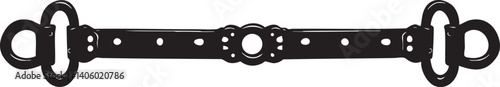 Black horse bit design for equestrian sports and riding accessories showcasing functionality and style.