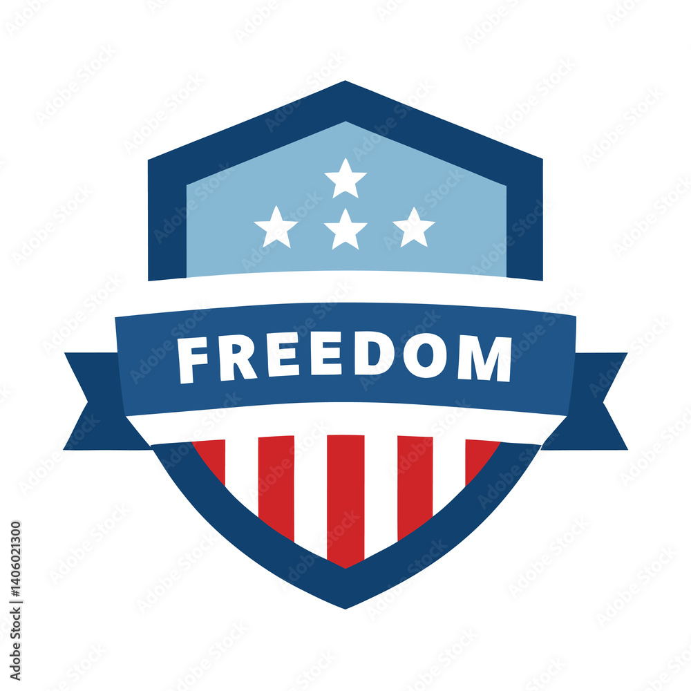 Flat design shield with the usa flag vector illustration on white background Flat design shield with the usa flag vector illustration on white background