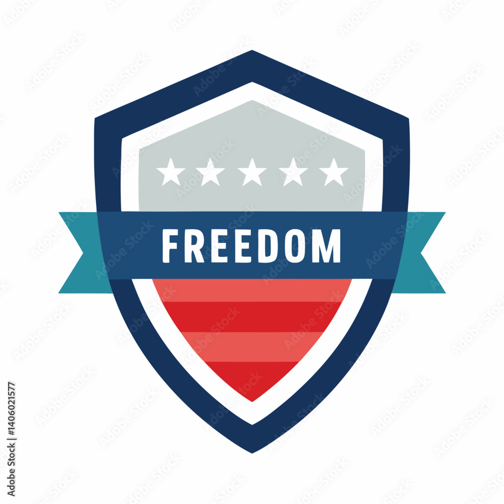 Flat design shield with the usa flag vector illustration on white background Flat design shield with the usa flag vector illustration on white background