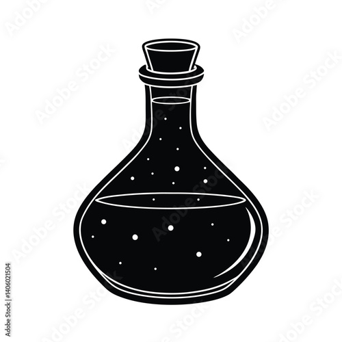 Isolated Potion Bottle on White Background For Hallowen
