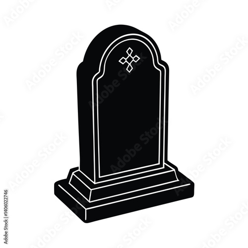 Isolated Tombstone on White Background For Hallowen