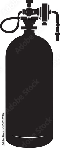 A silhouette of a fire extinguisher representing safety and emergency preparedness in firefighting.