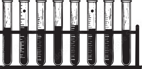 A collection of test tubes filled with liquids, used for laboratory experiments and scientific research.