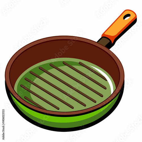  "Professional grill-pan designs perfect for restaurant menus & kitchen tool prints, high-quality graphics."