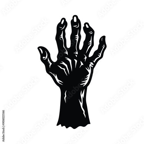 Isolated Zombie Hand on White Background For Hallowen