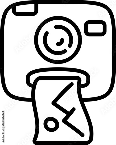 Instant camera icon for photography and memories - Editable Stroke SVG, fully scalable.