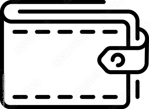 Wallet icon for finance and payments - Editable Stroke SVG, fully scalable.
