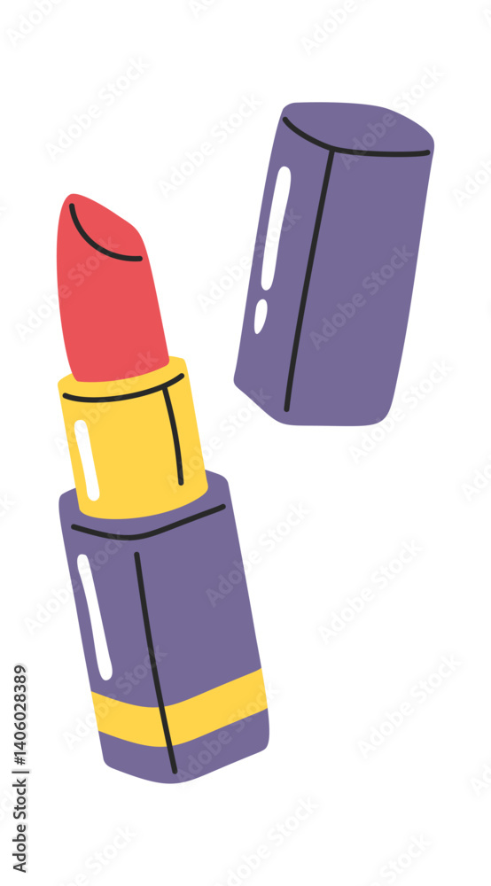Hand drawn opened red lipstick Hand drawn opened red lipstick