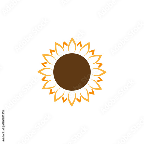 Sunflower graphic logo isolated on white background