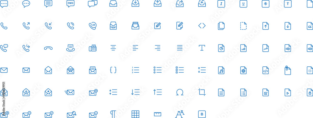 Office Minimal Line Icons-over 90 icons in a sleek monoline style, perfect for productivity tools, document management systems, communication apps, and content editing dashboards.