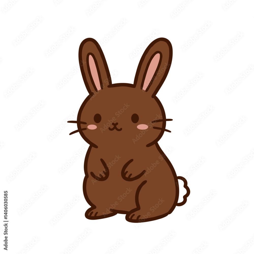 Cute chocolate bunny illustration for Easter celebration Cute chocolate bunny illustration for Easter celebration