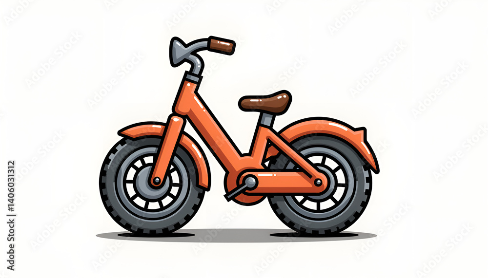 Fototapeta premium Cartoon 3D Bicycle Icon PNG