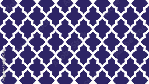 Indigo and White Moroccan Lattice Pattern