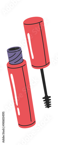 Mascara hand drawn make-up cosmetics