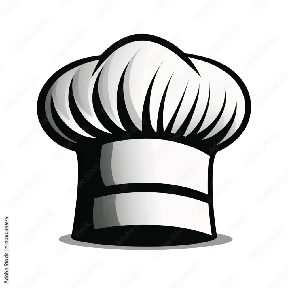 Cartoon Chef Hat Icon for Culinary and Kitchen Use