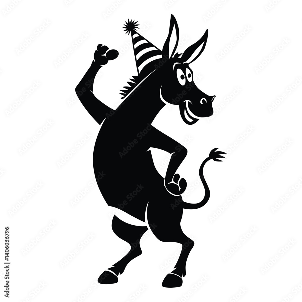 Obraz premium Cute Donkey silhouette Vector 