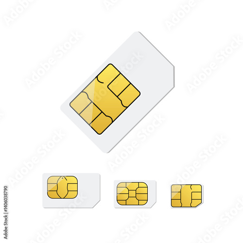 Sim Card. Sim Card Set. Mobile Sim Card. Smart Phone Sim