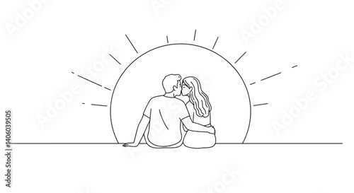 Couple kissing at sunrise, love, relationships, romance  
