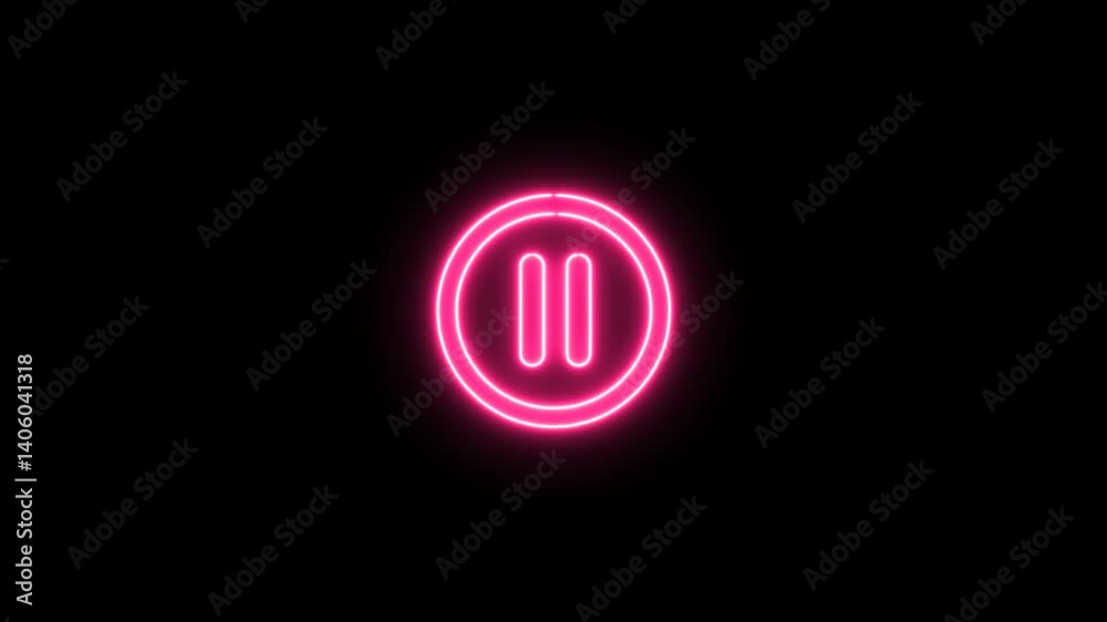 Neon MUSIC Button Icon with Glowing Effects on Black Background – Tech Music UI Animation Neon MUSIC Button Icon with Glowing Effects on Black Background – Tech Music UI Animation