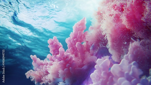 Oceanic scene capturing the complex yet orderly geometric beauty of coral reefs
