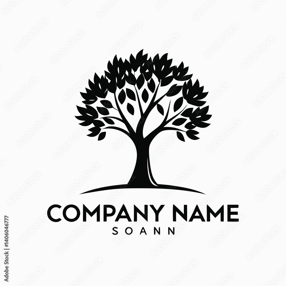 Obraz premium Silhouetted tree logo design