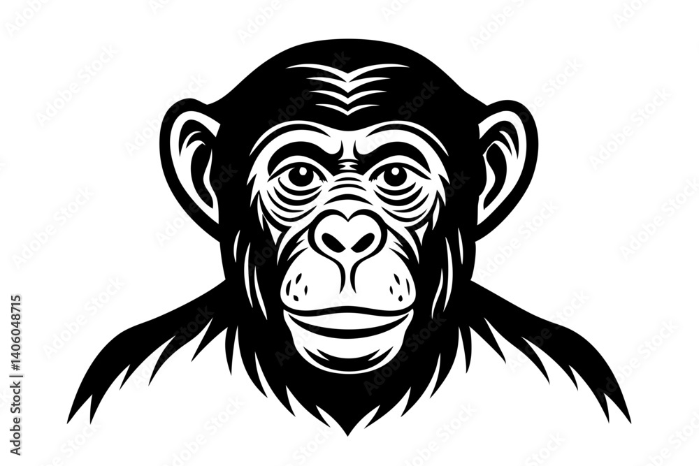 chimpanzee in line art chimpanzee in line art