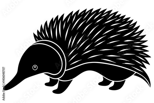 line drawing of an echidna