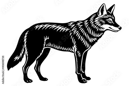 coyote line silhouette drawing