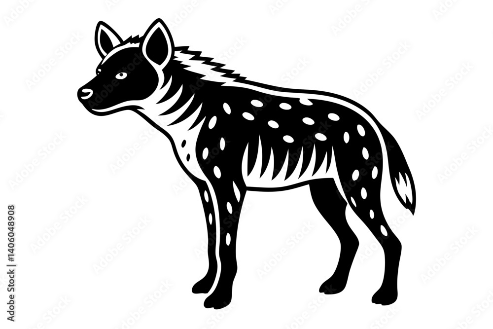 Obraz premium hyena line silhouette drawing