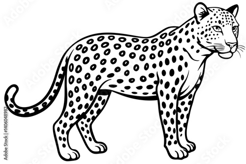 leopard silhouette line art