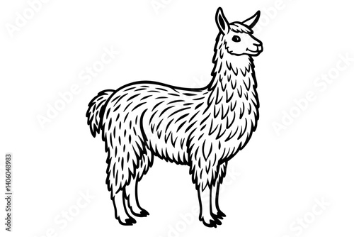 llama silhouette drawing