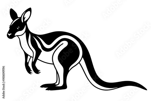 line silhouette of a wallaby