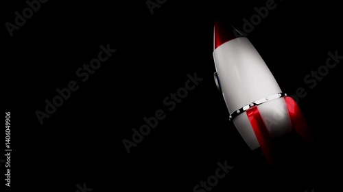 3d rocket flies into space