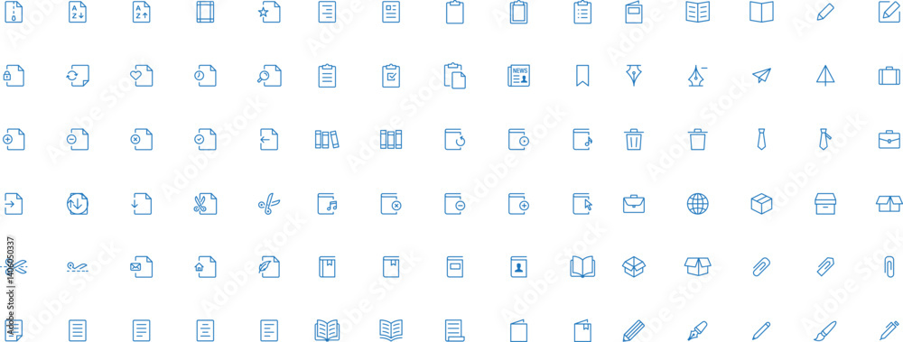 Office Minimal Line Icons-over 90 icons in a sleek monoline style, these icons are ideal for modern digital interfaces, web applications, and productivity tools.