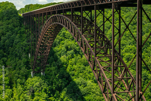 Obraz na płótnie New River Bridge Spands Gorge in West Virginia w salonie